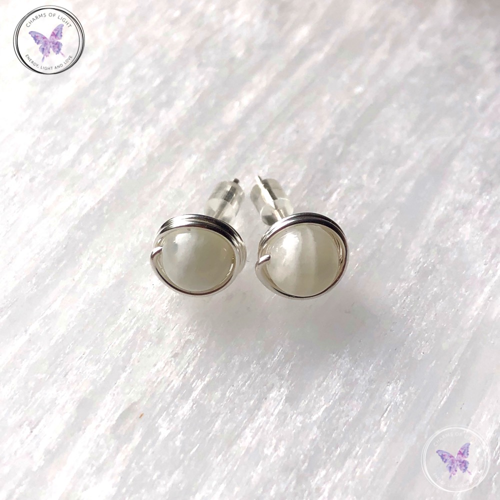 Moonstone stud earrings