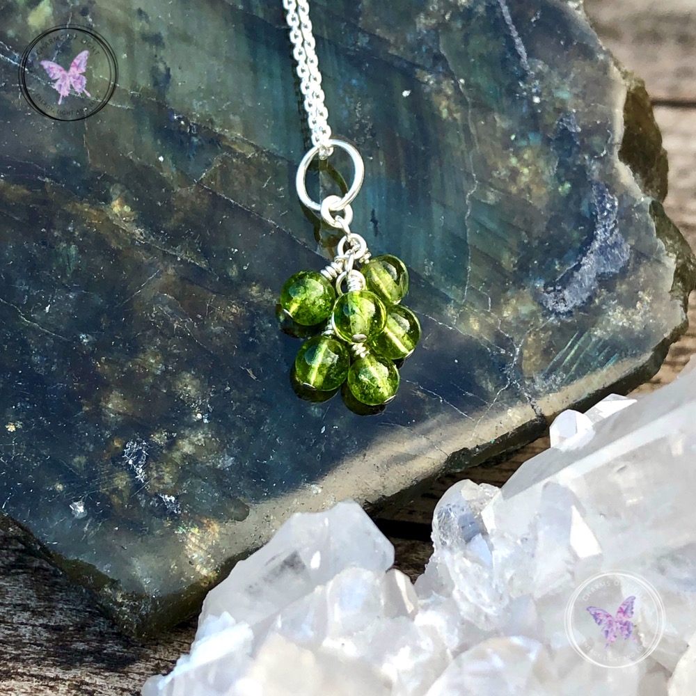 Peridot cluster necklace