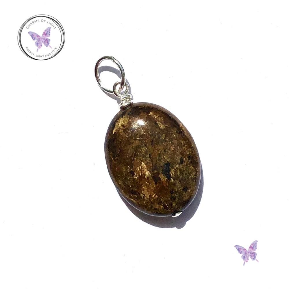 Bronzite oval pendant