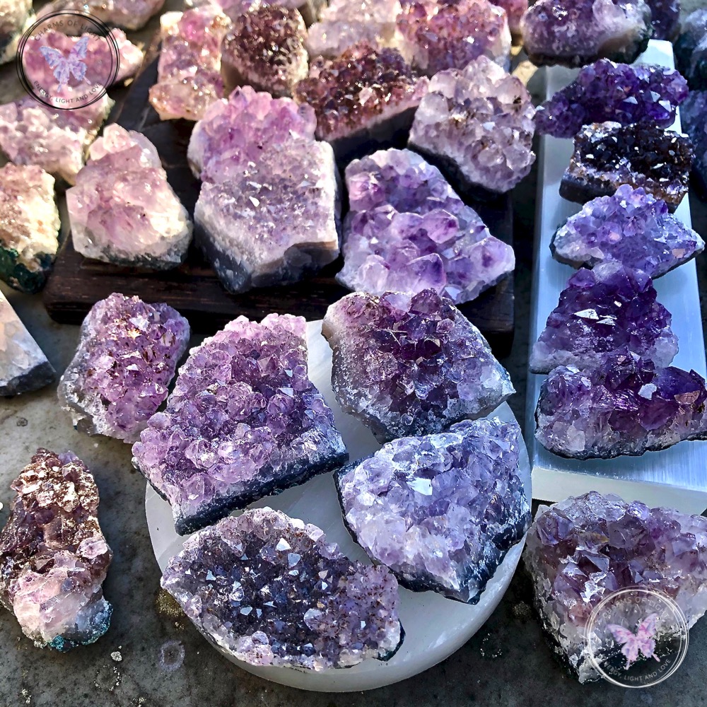 Amethyst clusters