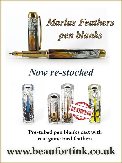 Marlas Feathers pen blanks are now fully re-stocked